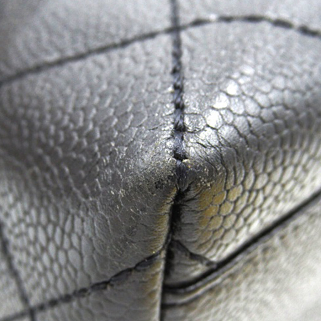 Chanel Kelly Top Handle Bag Black Caviar Silver