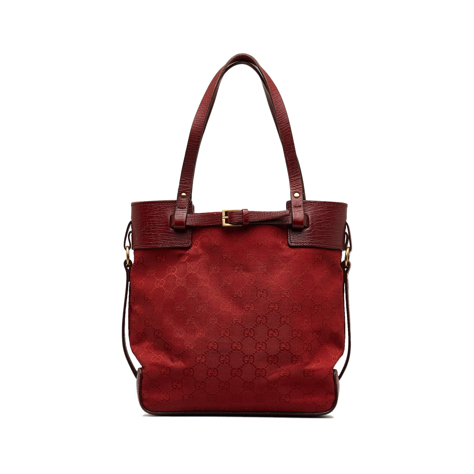 Red Gucci GG Canvas Belt Tote Bag