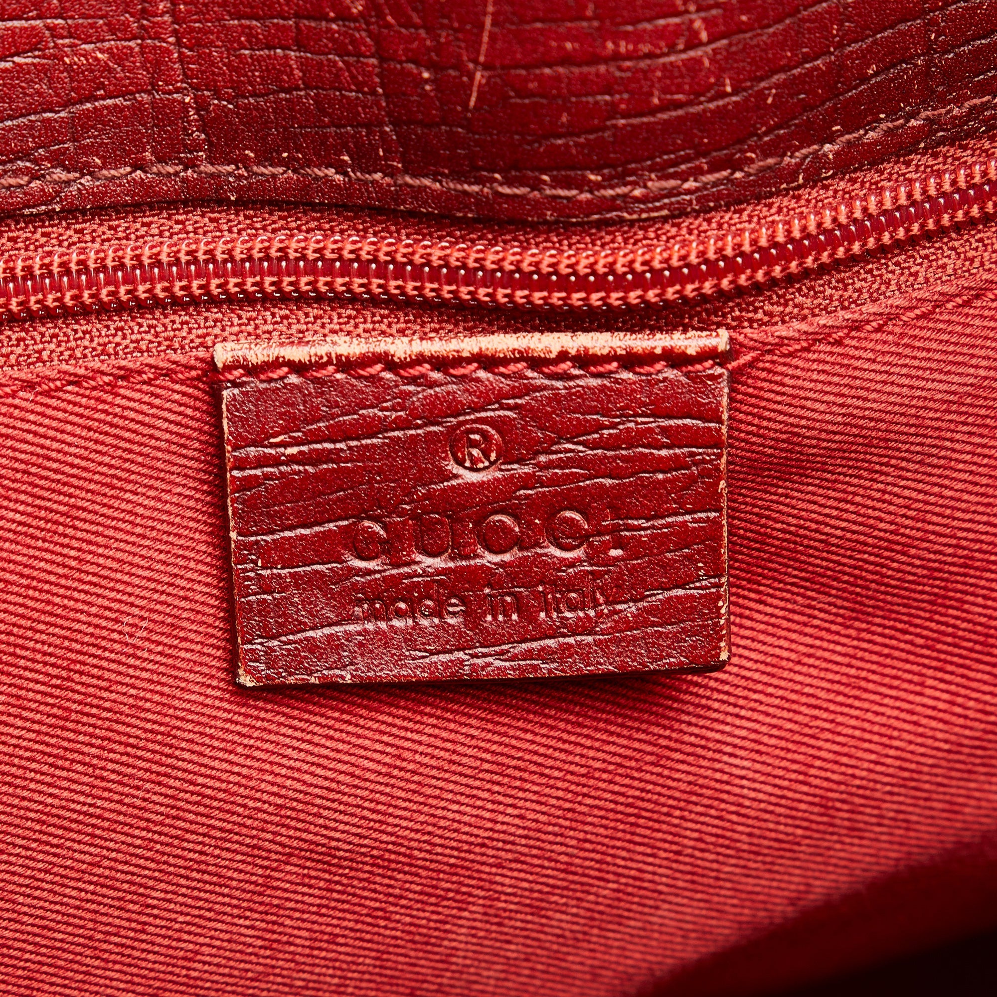 Red Gucci GG Canvas Belt Tote Bag