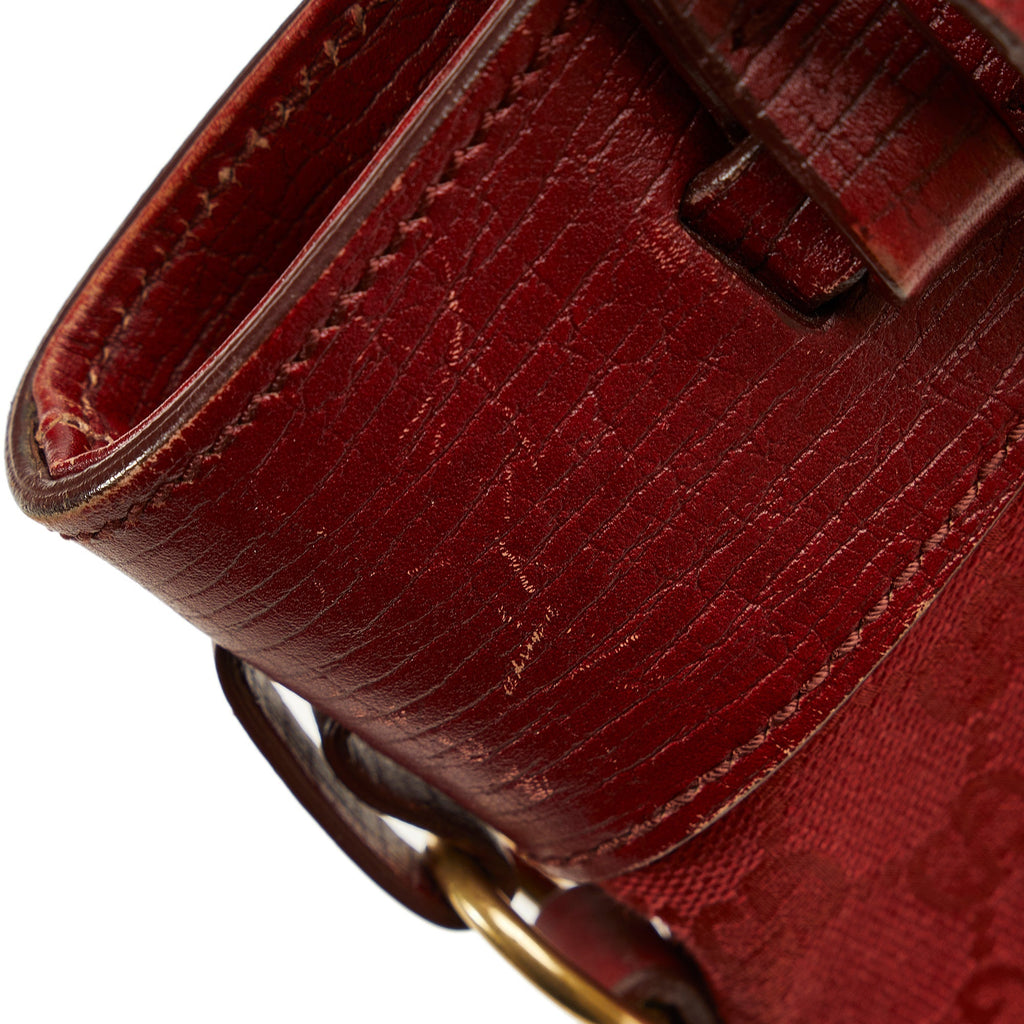 Red Gucci GG Canvas Belt Tote Bag