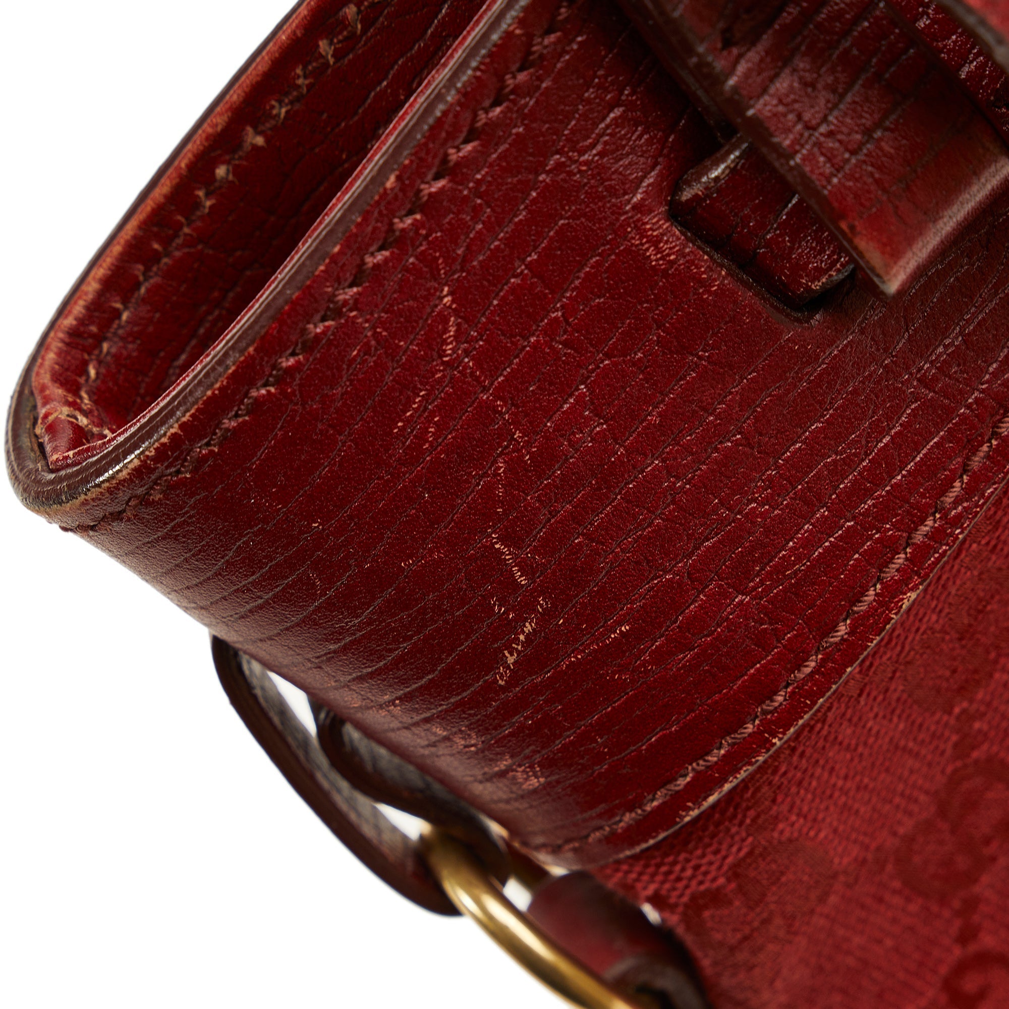 Red Gucci GG Canvas Belt Tote Bag