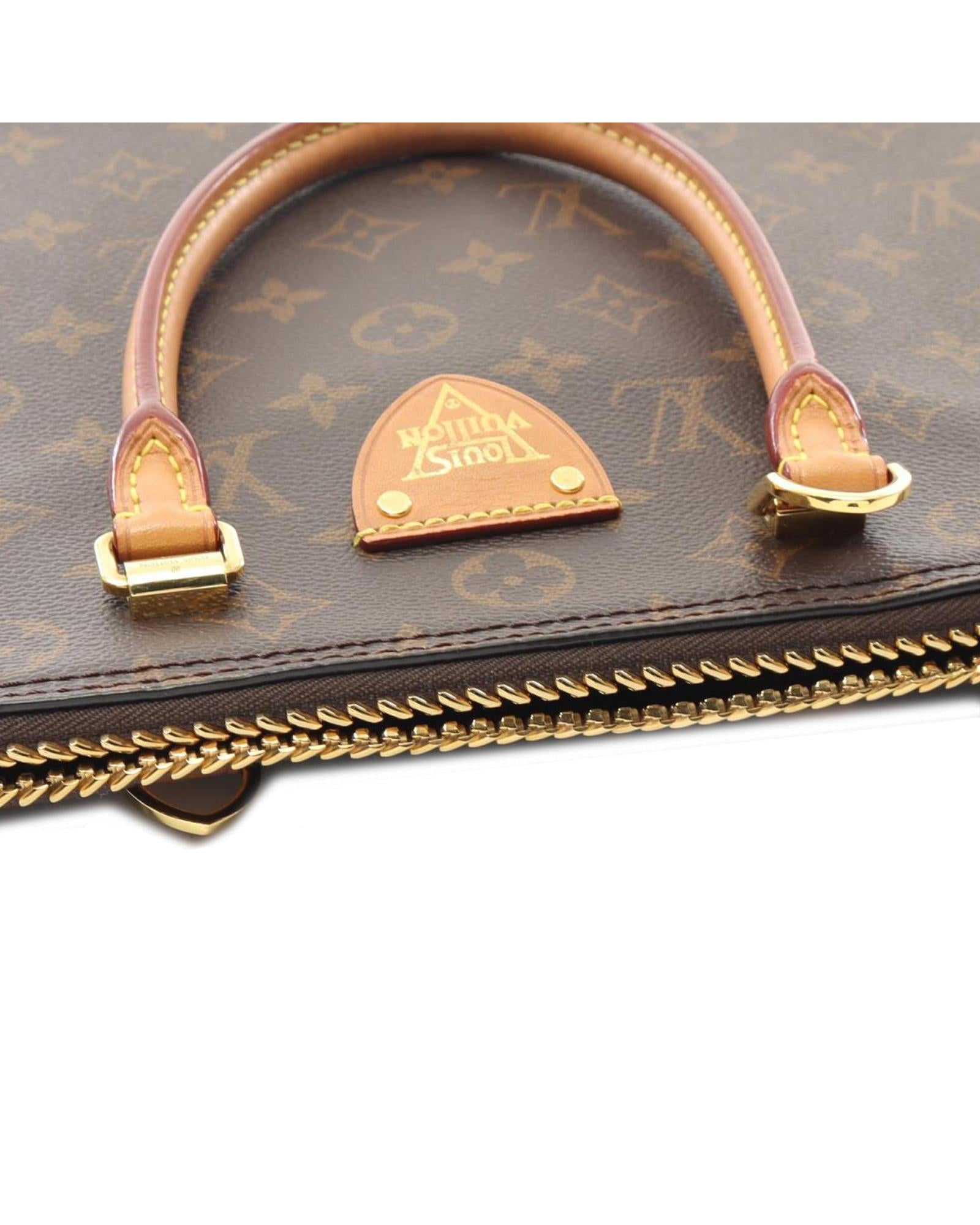 Monogram Canvas Top Zip Tote with Vachetta Leather Handles