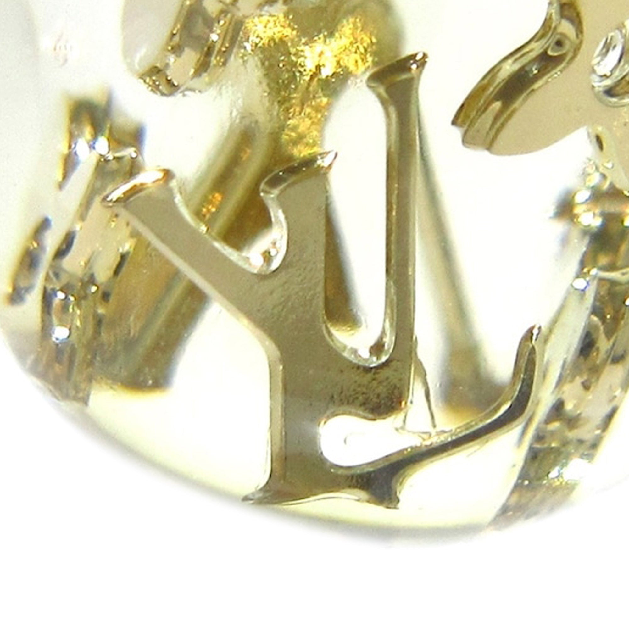 Gold Louis Vuitton Bubbles Inclusion Resin Hoop Earrings