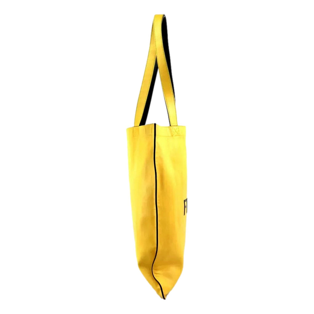 Fendi Pack Yellow Box Leather Shopping Large Tote Bag
