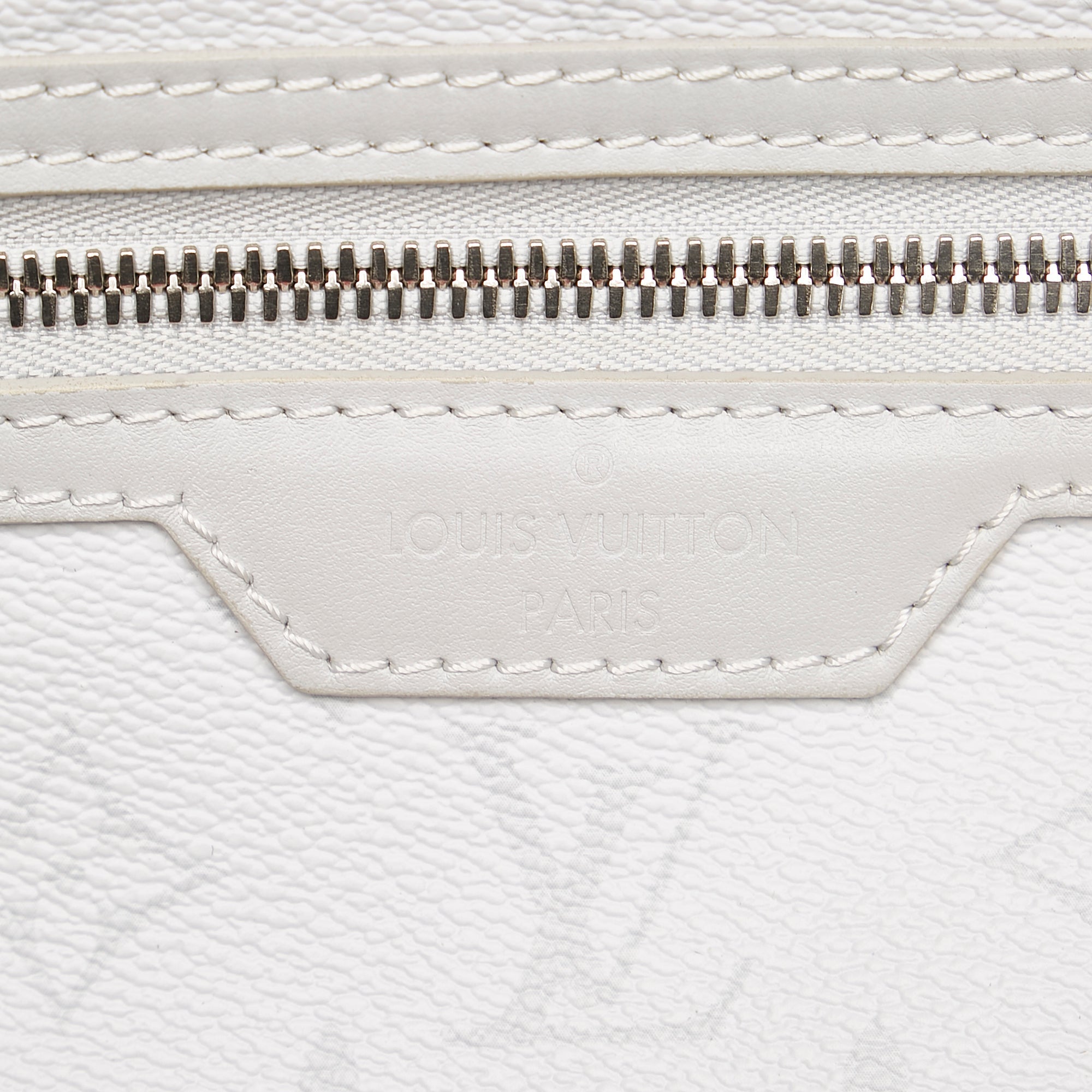 Louis Vuitton Double Flat Bag White Logo Story Monogram Canvas