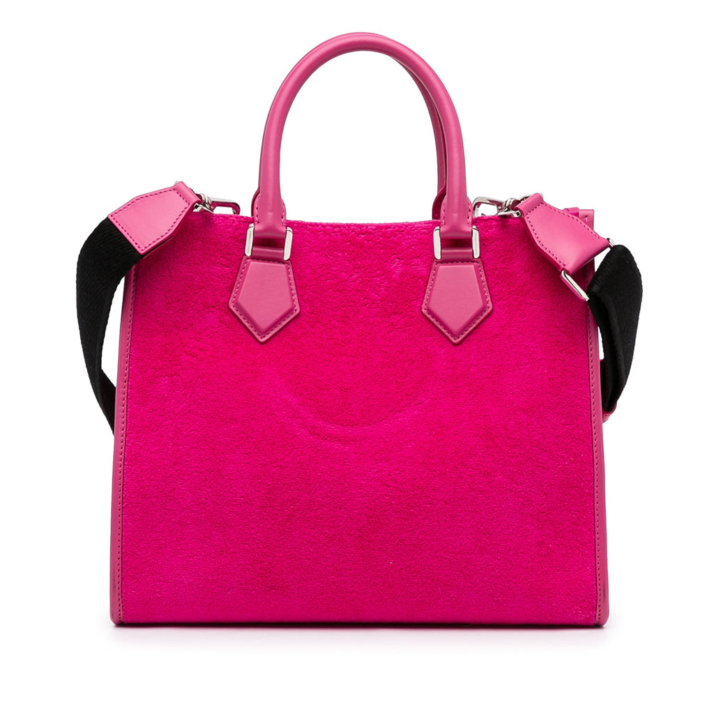 Pink Dolce&Gabbana Logo Plaque Shopper Tote Satchel