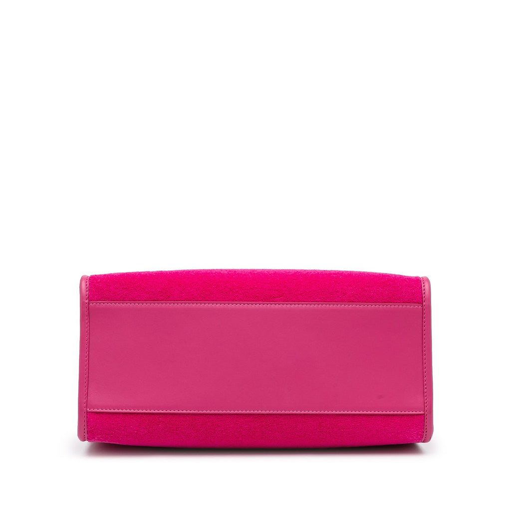 Pink Dolce&Gabbana Logo Plaque Shopper Tote Satchel