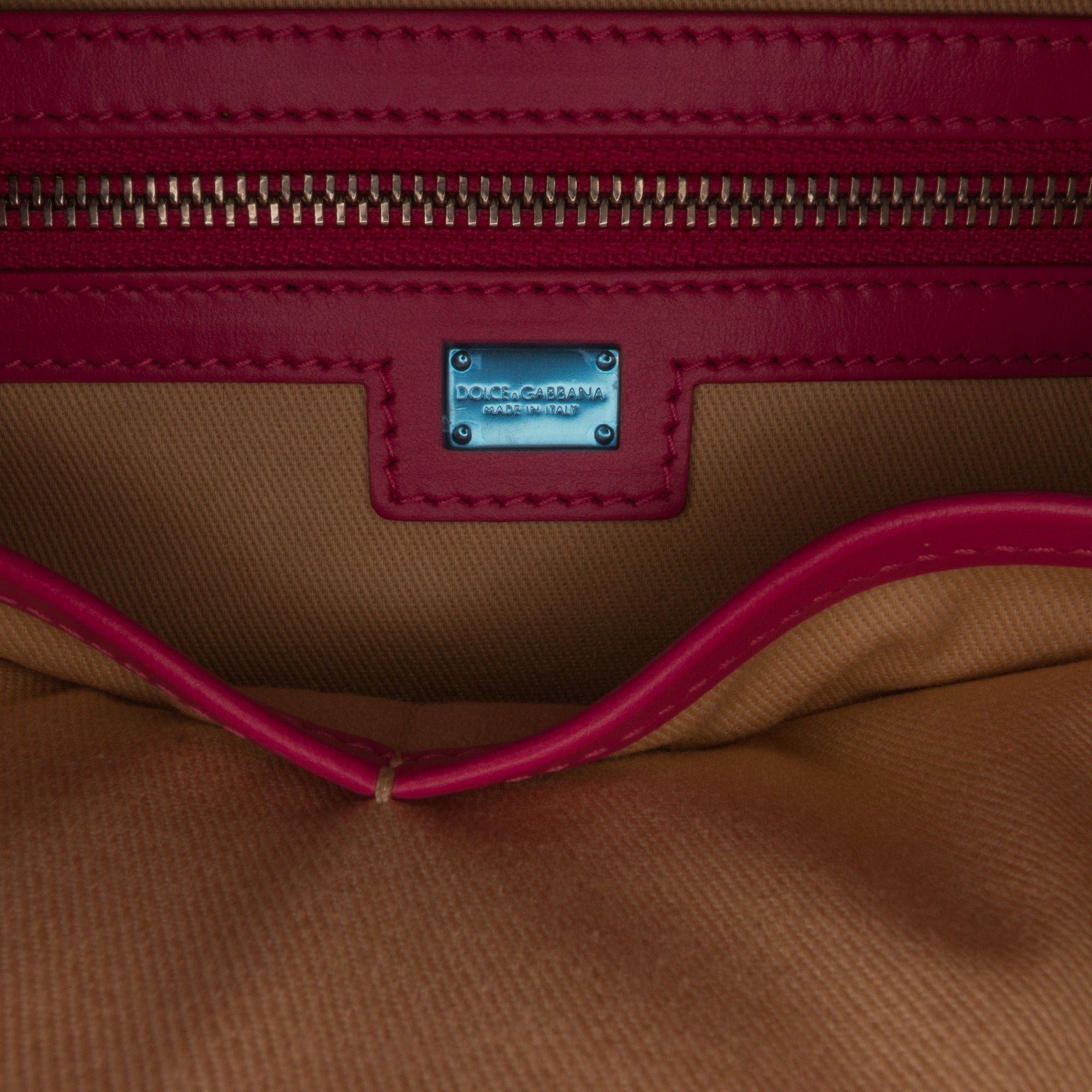 Pink Dolce&Gabbana Logo Plaque Shopper Tote Satchel