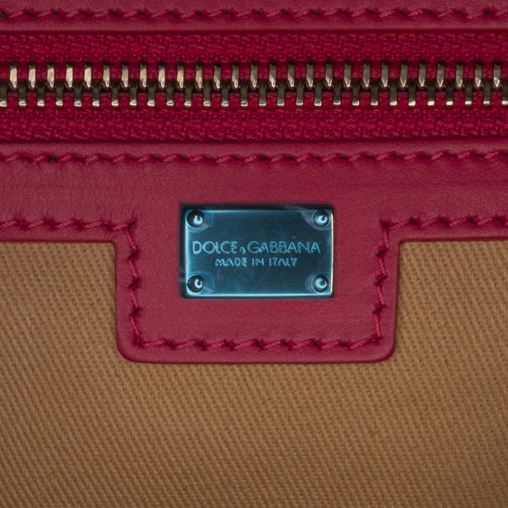 Pink Dolce&Gabbana Logo Plaque Shopper Tote Satchel