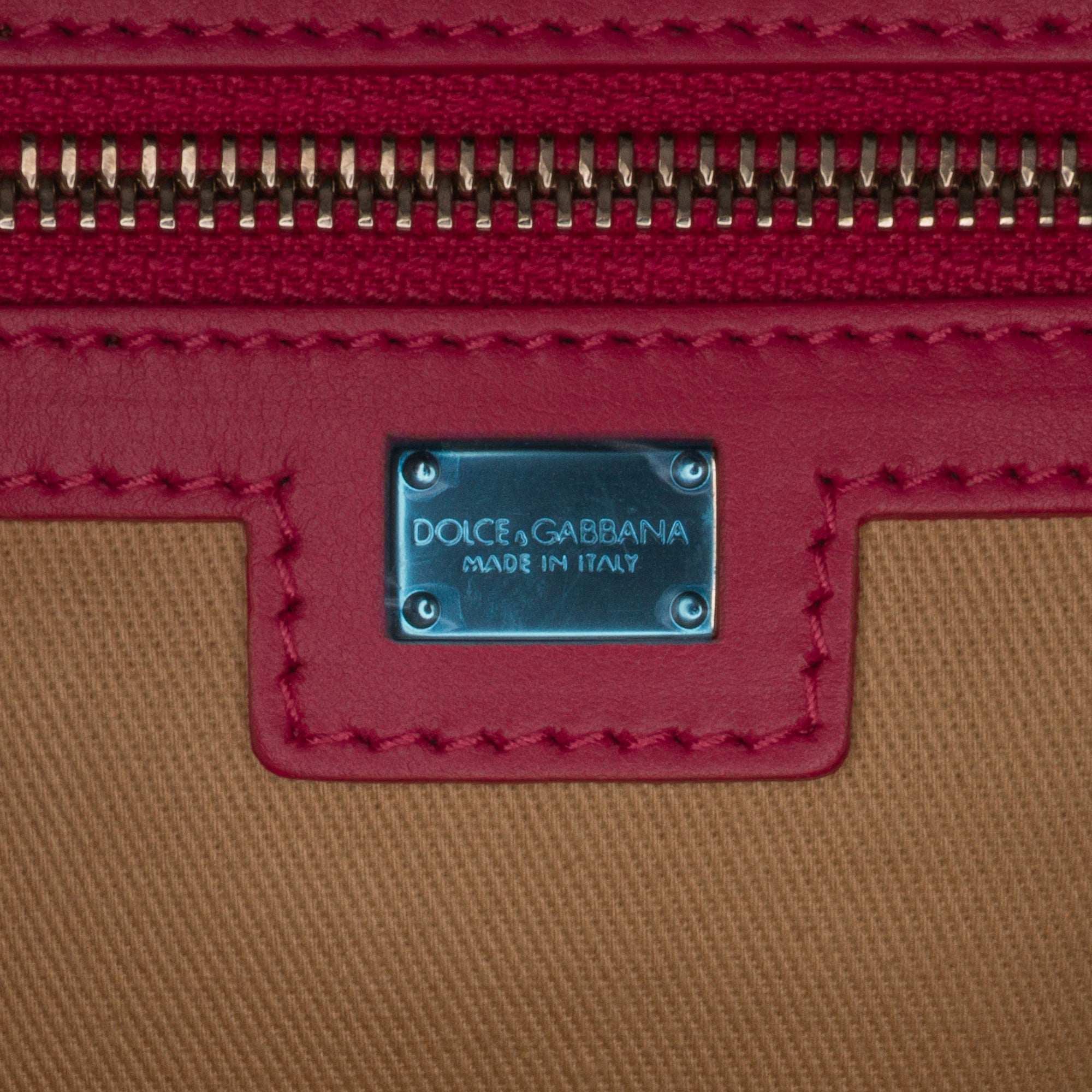 Pink Dolce&Gabbana Logo Plaque Shopper Tote Satchel