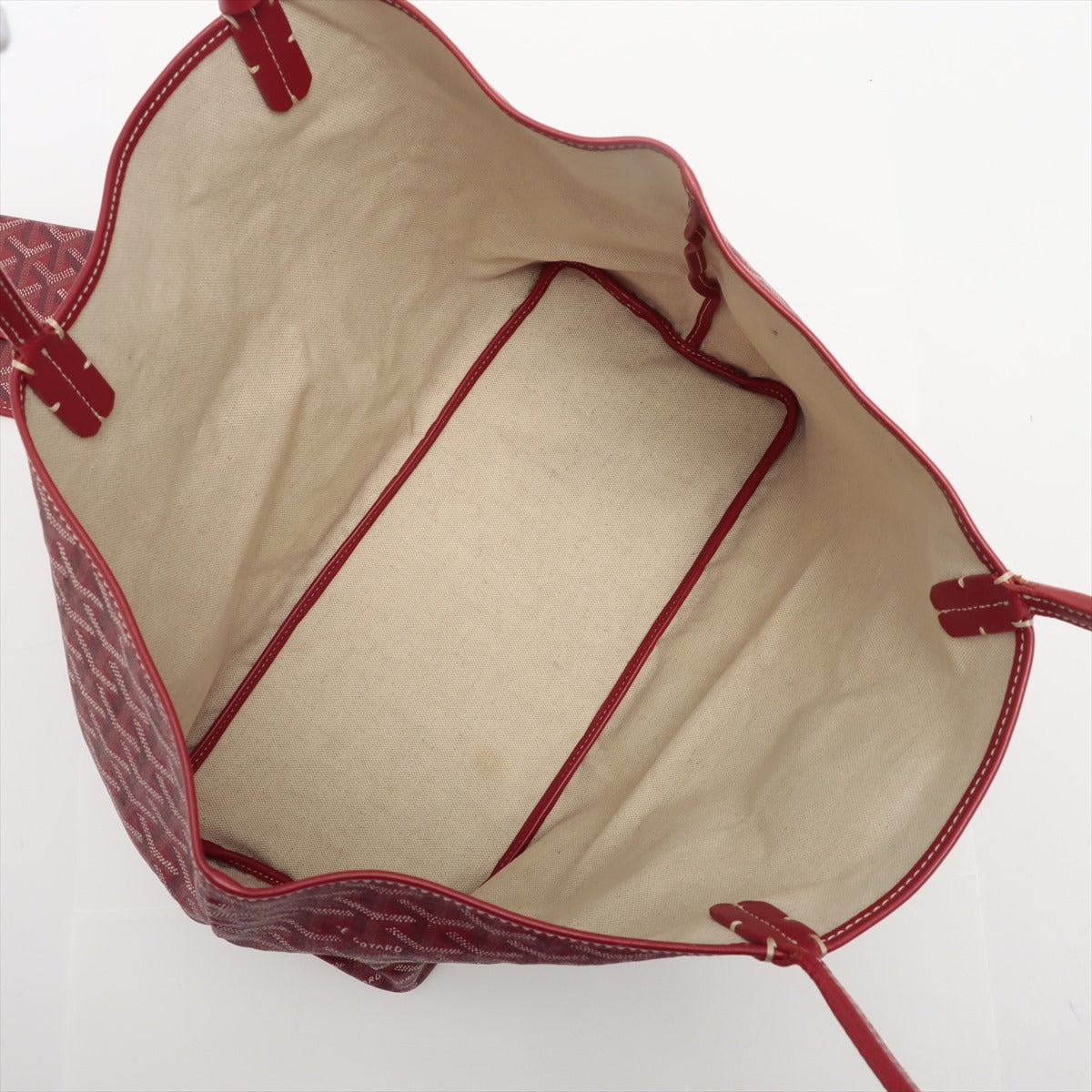 Goyard Saint Louis Goyardine Leather Tote Bag PM Red