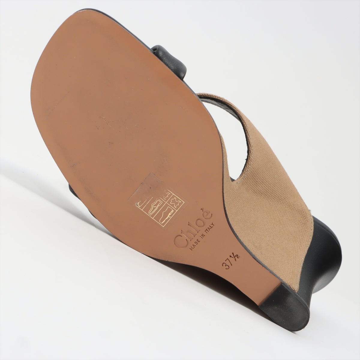 Chloe Verena Canvas  Leather Wedge Sandal
