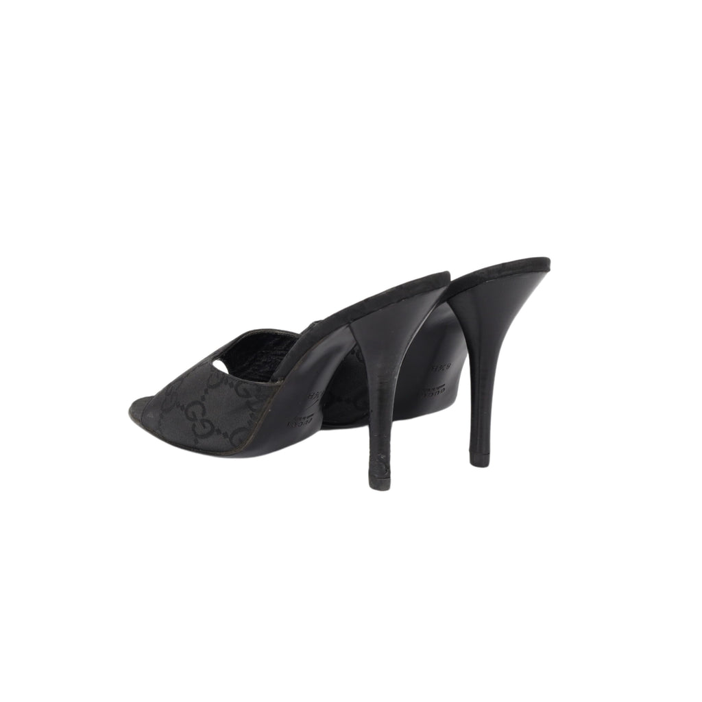 Gucci Monogram Canvas Heel Sandals - '00s