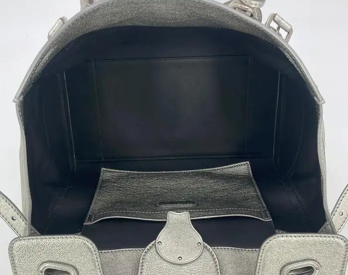 Ralph Lauren Silver Leather Rickey Bag