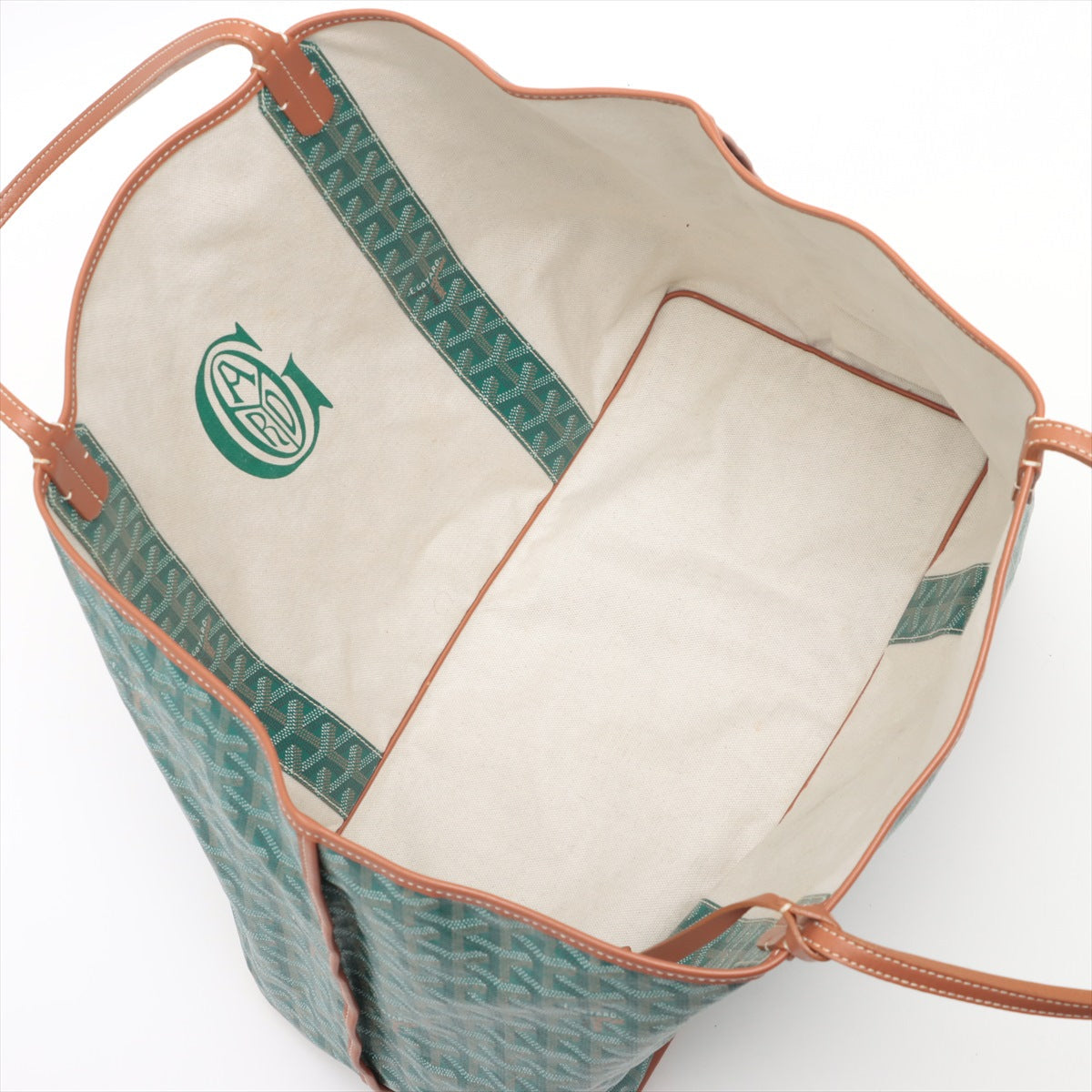 Goyard Goyardine Pertuis GM Reversible Tote Bag Green x Brown
