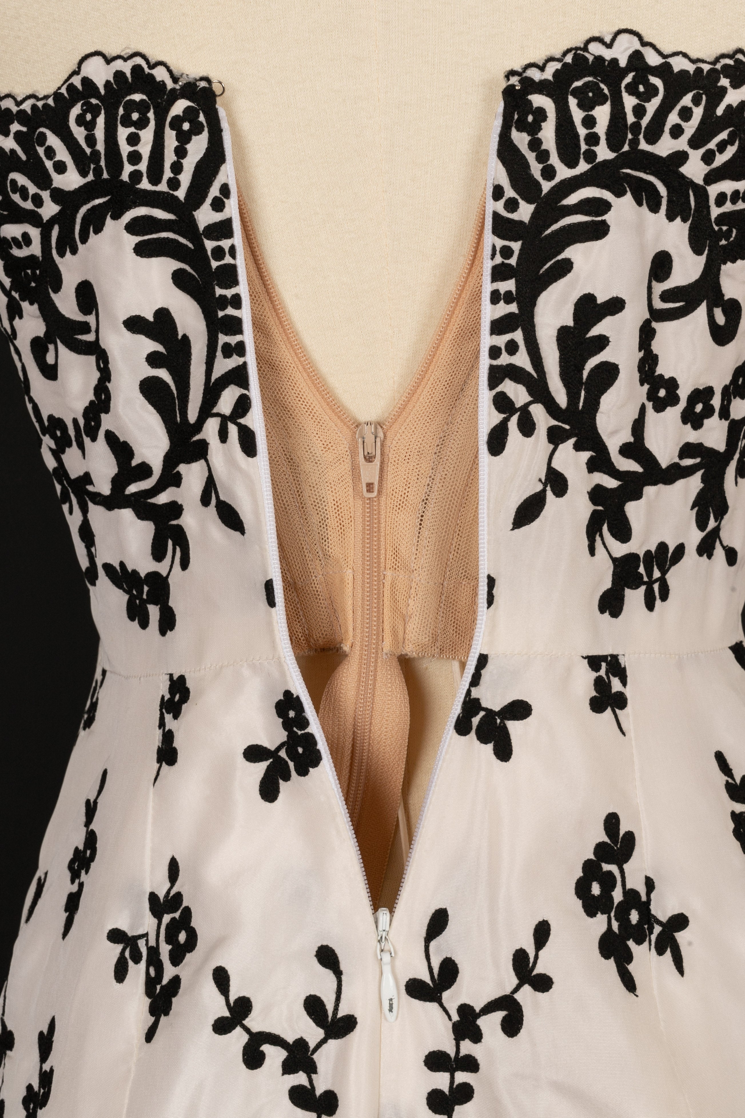 Longue robe bustier Oscar de la Renta