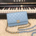 CHLOriginal Small Classic Flap Bag Gold Hardware Blue For Women, Women’s Handbags, Shoulder Bags 7.5in/19cm AP33814