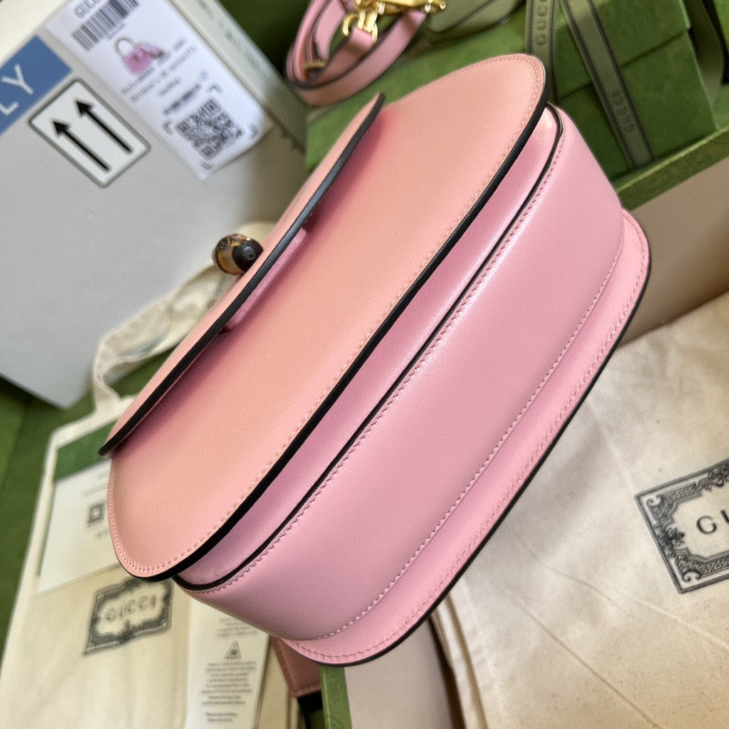 gg Bamboo 1947 Small Top Handle Bag  Pink  For Women 8.3in/21cm gg 675797 10ODT 5467