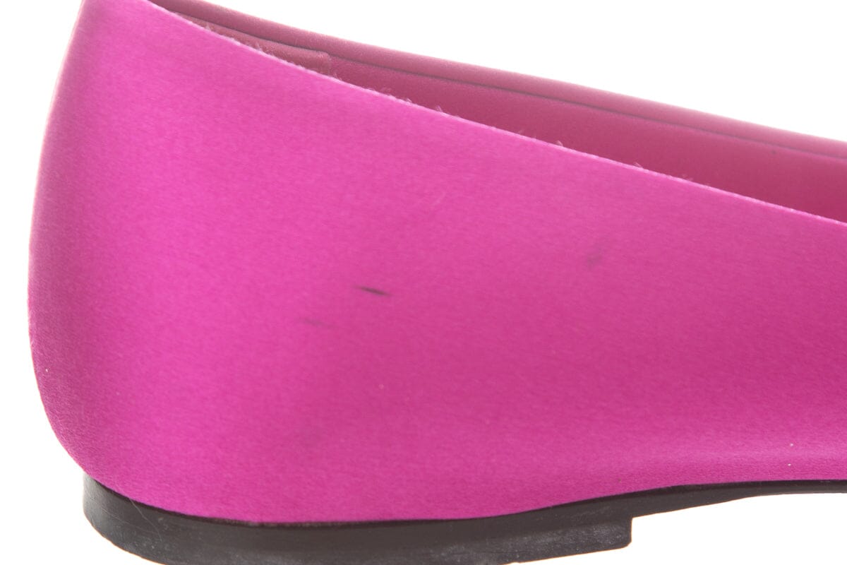 Roger Vivier Fuchsia Satin & Crystal Flats SZ 39