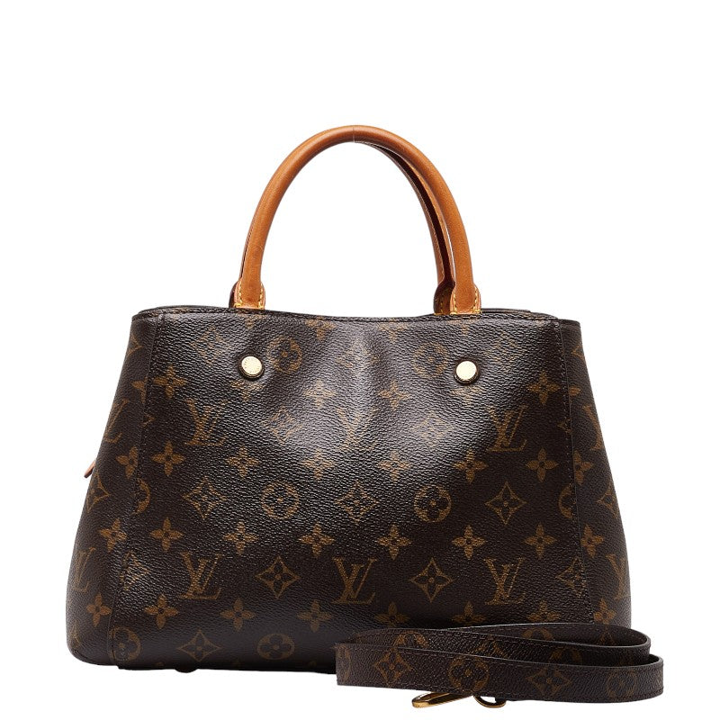 Louis Vuitton Monogram Montaigne BB Handbag 2WAY M41055 Brown PVC Leather  Louis Vuitton