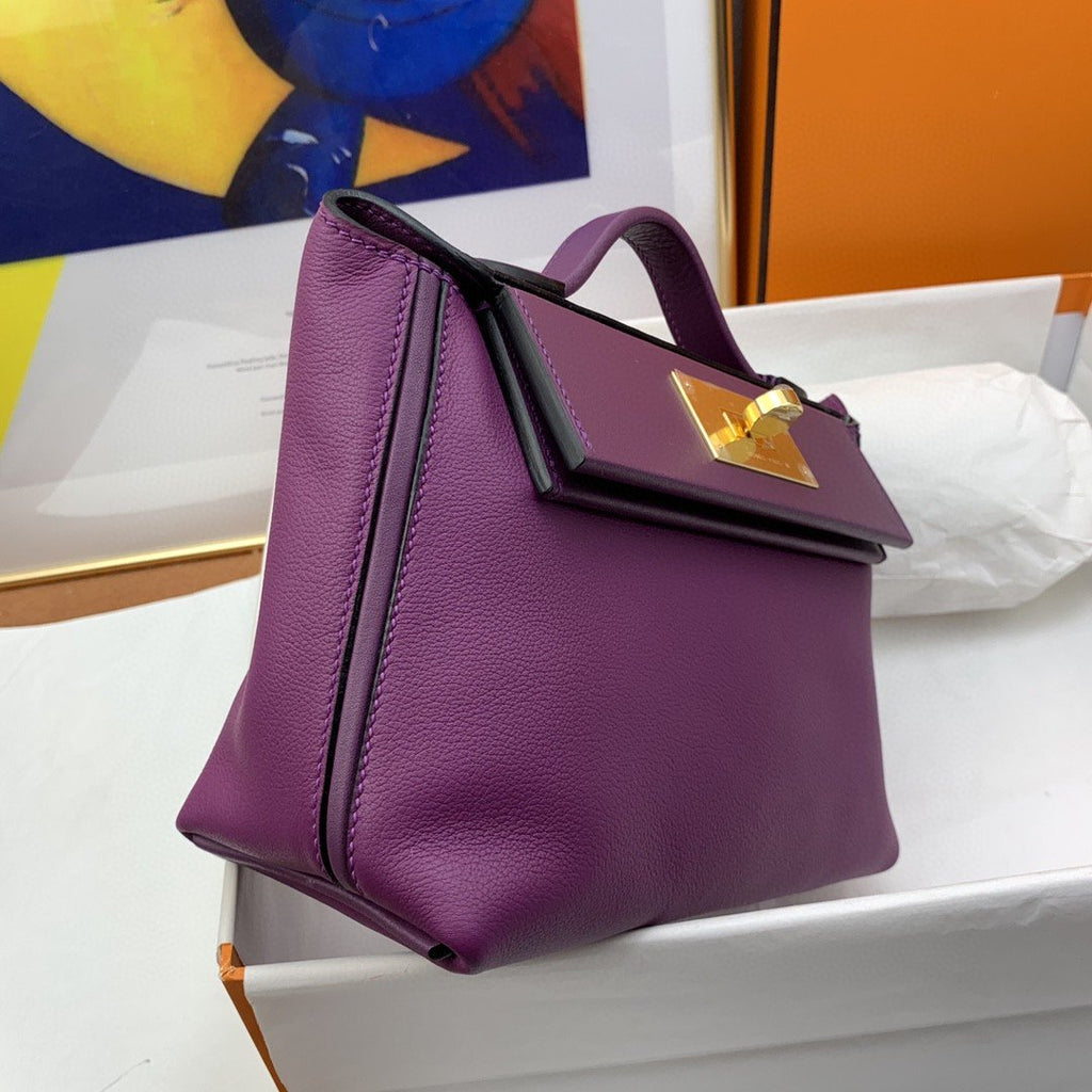 HM 24/24 Mini Evercolor Swift Purple For Women, Women’s Handbags, Shoulder Bag 8.2in/21cm