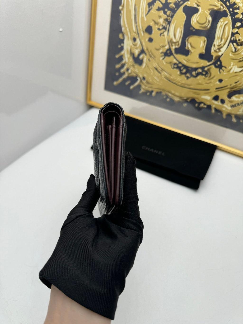 Preloved chanel wallet black 109960