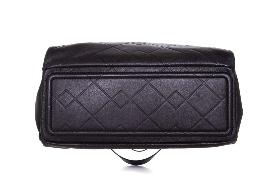 Marc by Marc Jacobs Black Detailed Leather Logo Placket Tote