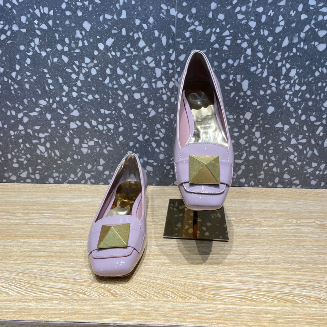 Valentino Garavani One Stud Patent Ballet GlamIats Light Pink For Women