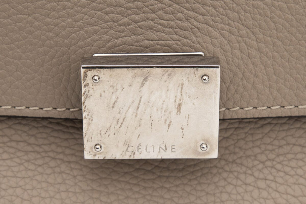 Celine Nude Double Zip Trapeze Handbag