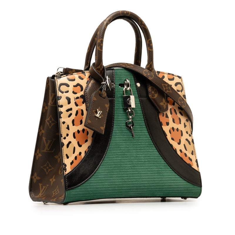 Louis Vuitton Monogram City Timer PM Handbag Shoulder Bag 2WAY M52126 Brown Green Multicolor PVC Leather   Louis Vuitton