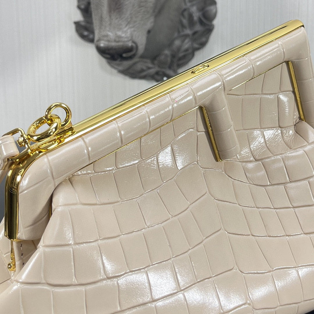FI First Small White CrocoGLAMIle Bag For Woman 26cm/10in
