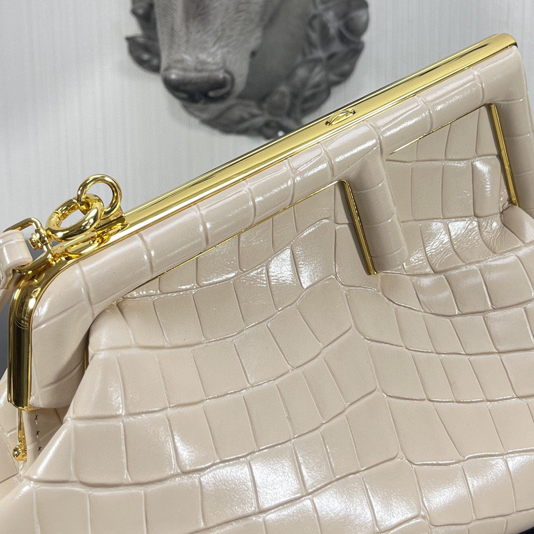 FI First Small White CrocoGLAMIle Bag For Woman 26cm/10in
