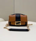 FI Baguette Chain Brown and Black Bag For Woman 19cm/7.5in