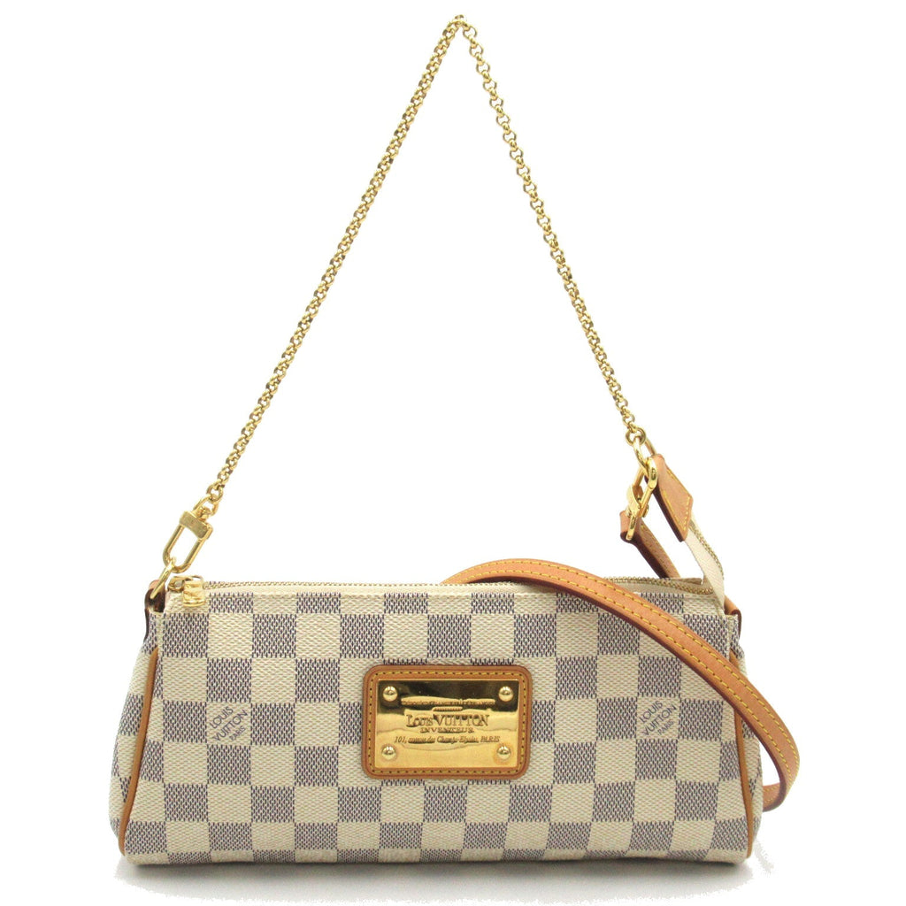 Louis Vuitton Eva 2w Shoulder Bag PVC Coated Canvas Damier Azur  Ivory N55214