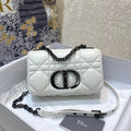 GLAMI Mini Caro Bag Latte Matte Padded Macrocannage, Latte White, For Women WomenÃ¢â‚¬â„¢s Handbags, Crossbody Bags, 20cm CD