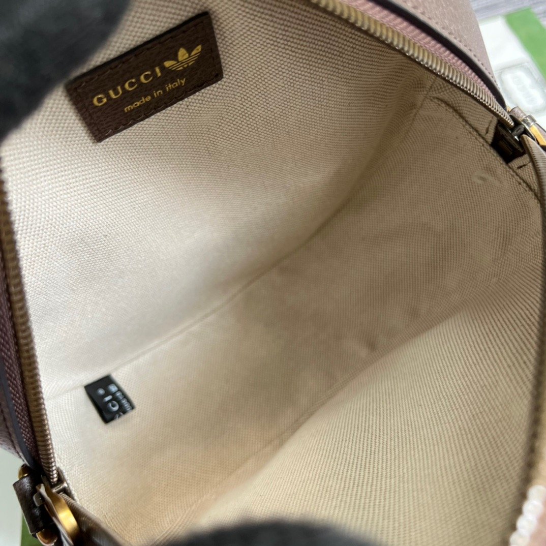 gg x Adidas Ophidia Small Shoulder Bag Brown For Women, Women’s Bags 8.6in/22cm gg 702640 UVSKT 7268