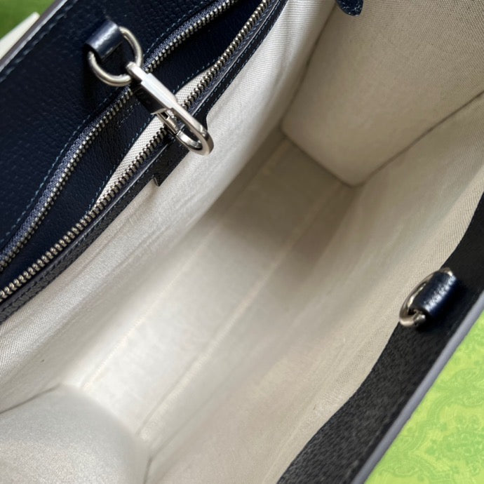 Glami Tote Bag With Interlocking G Beige And Blue Supreme Canvas For Women 15in/38.5cm Glami