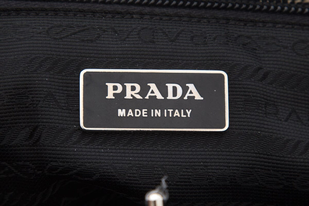 Prada Black Madras Cerniera Doctor Handbag
