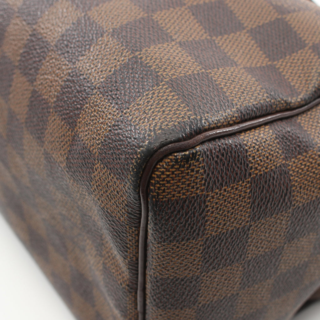 Speedy 25 Damier  Ebene Handbag PVC Leather Brown