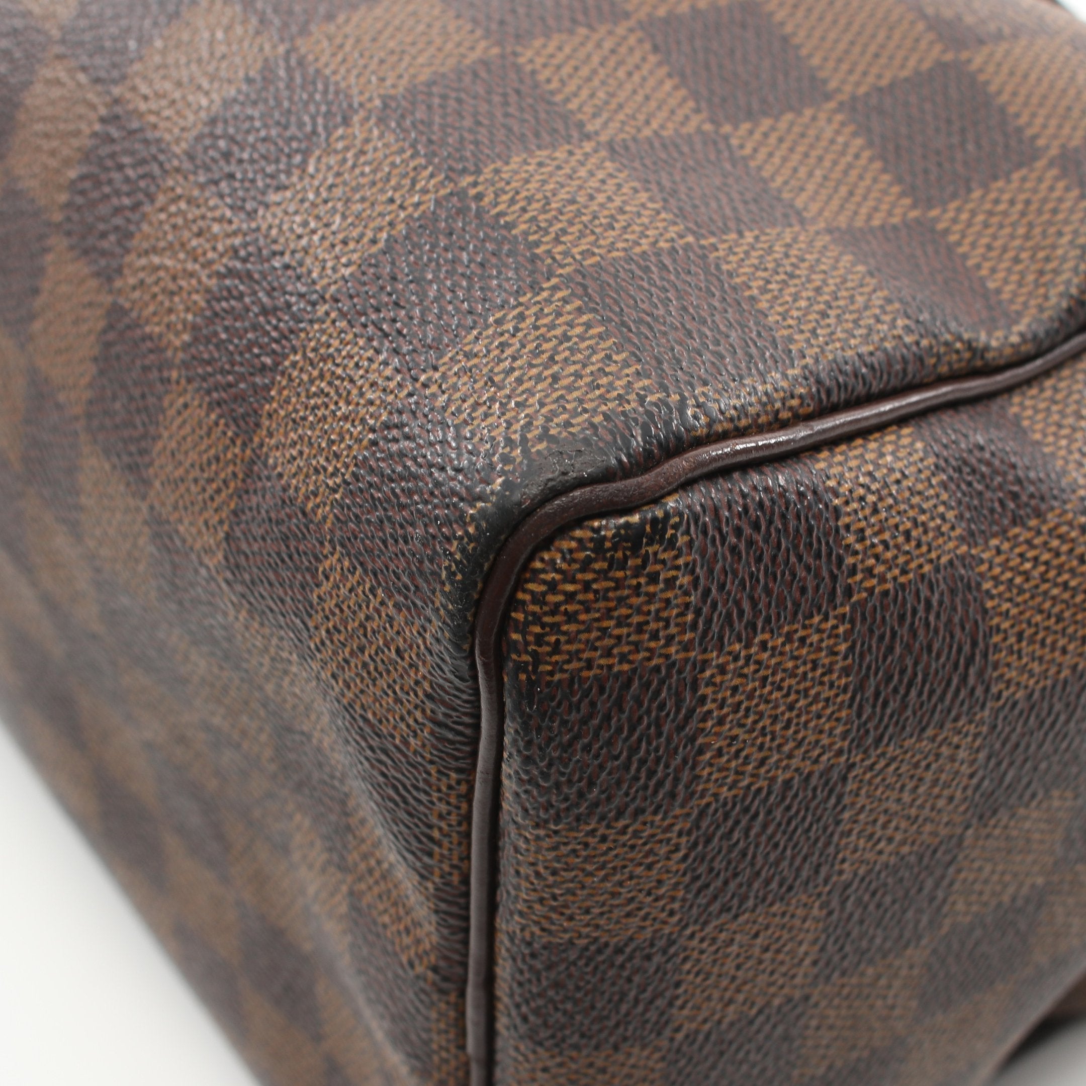 Speedy 25 Damier  Ebene Handbag PVC Leather Brown