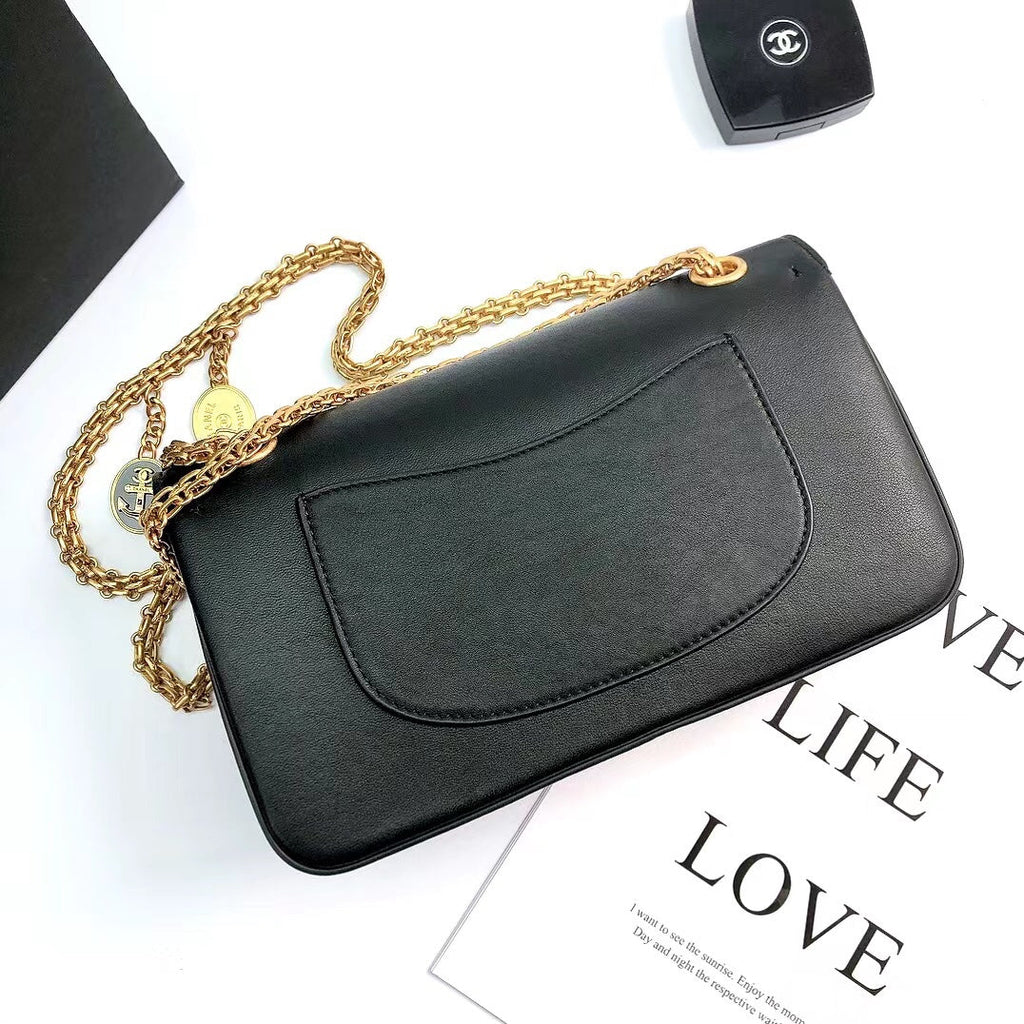 CHLMaroon Medallion Nude Reissue 2.55 Classic 225 Flap Black Bag For Women 24cm/9.4in
