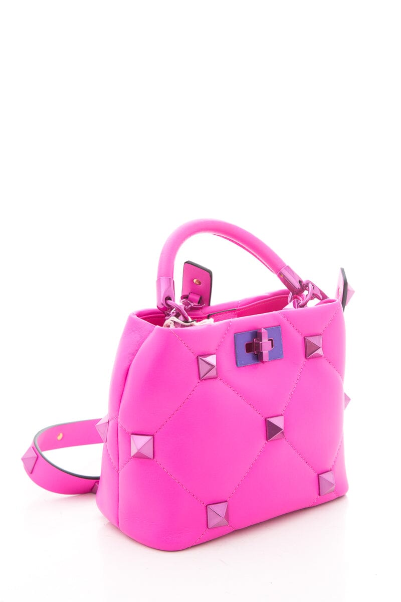 Valentino Garavani Hot Pink Roman Large Stud Handbag