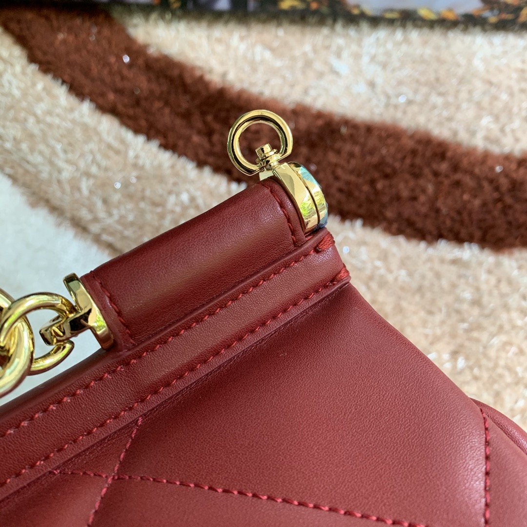 GLAMI MeGLAMIum Sicily Bag In Quilted Burgundy For Women 10.2in/26cm GLAMIÃ‚Â 
