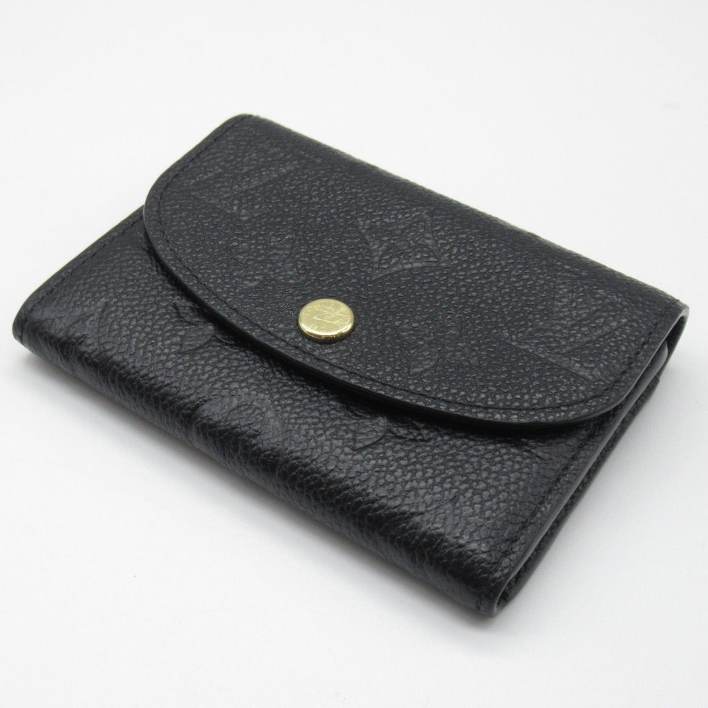 Louis Vuitton Louis Vuitton Portemoney Rosary Card Case Accessories Leather Monogram Emplant   Black M81455