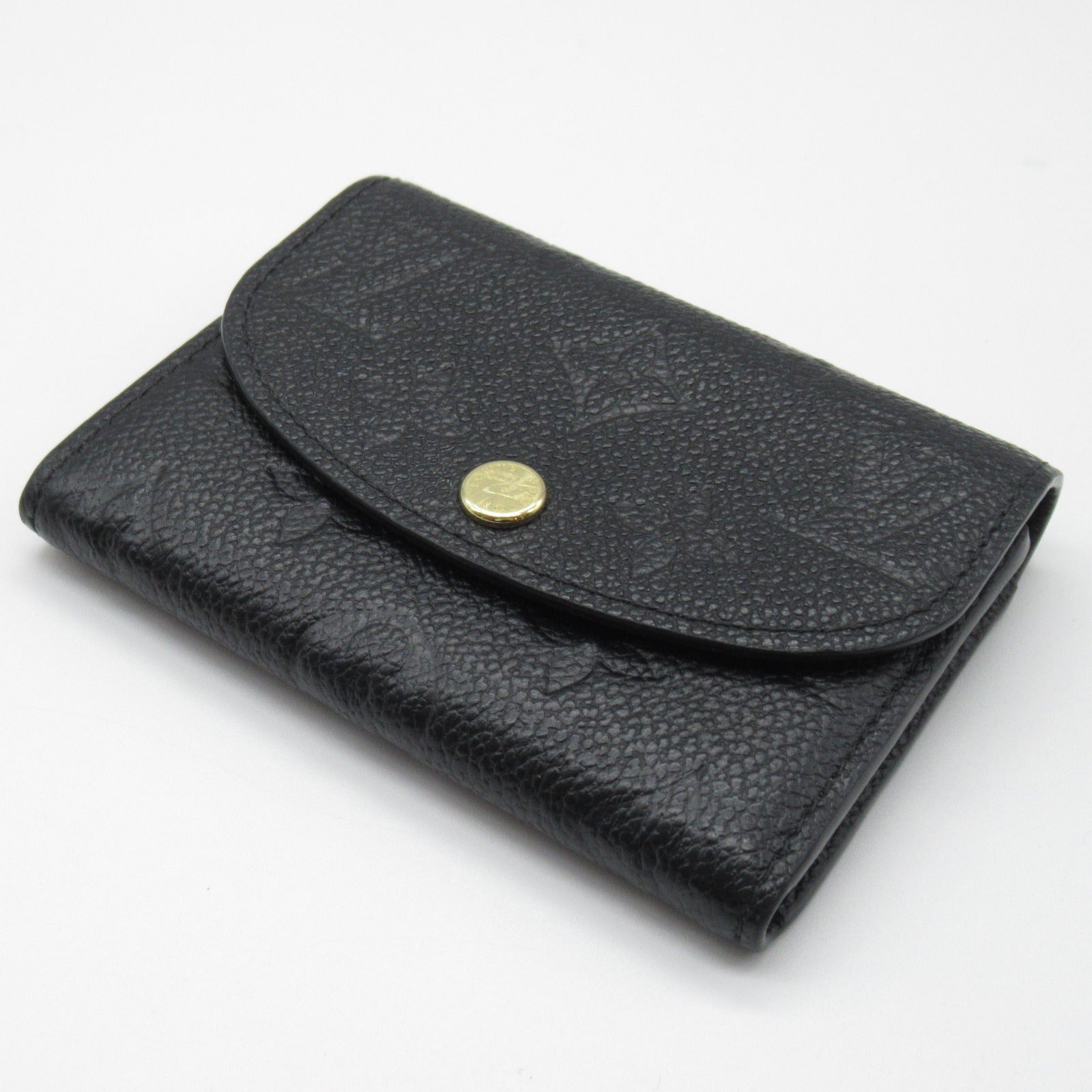 Louis Vuitton Louis Vuitton Portemoney Rosary Card Case Accessories Leather Monogram Emplant   Black M81455