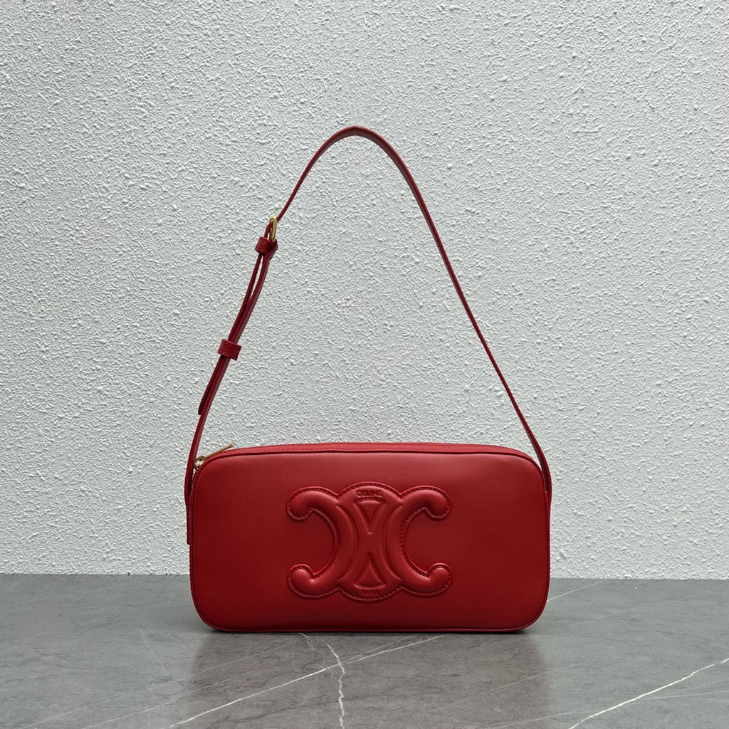 GLAMI Camera Shoulder Bag Cuir Triomphe Red For Women 10in/26cm