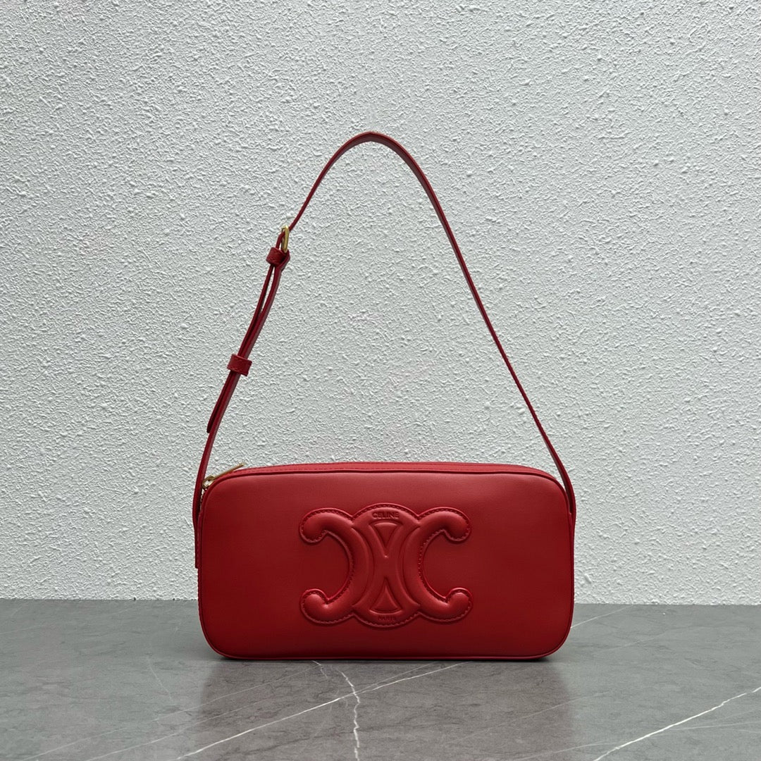 GLAMI Camera Shoulder Bag Cuir Triomphe Red For Women 10in/26cm