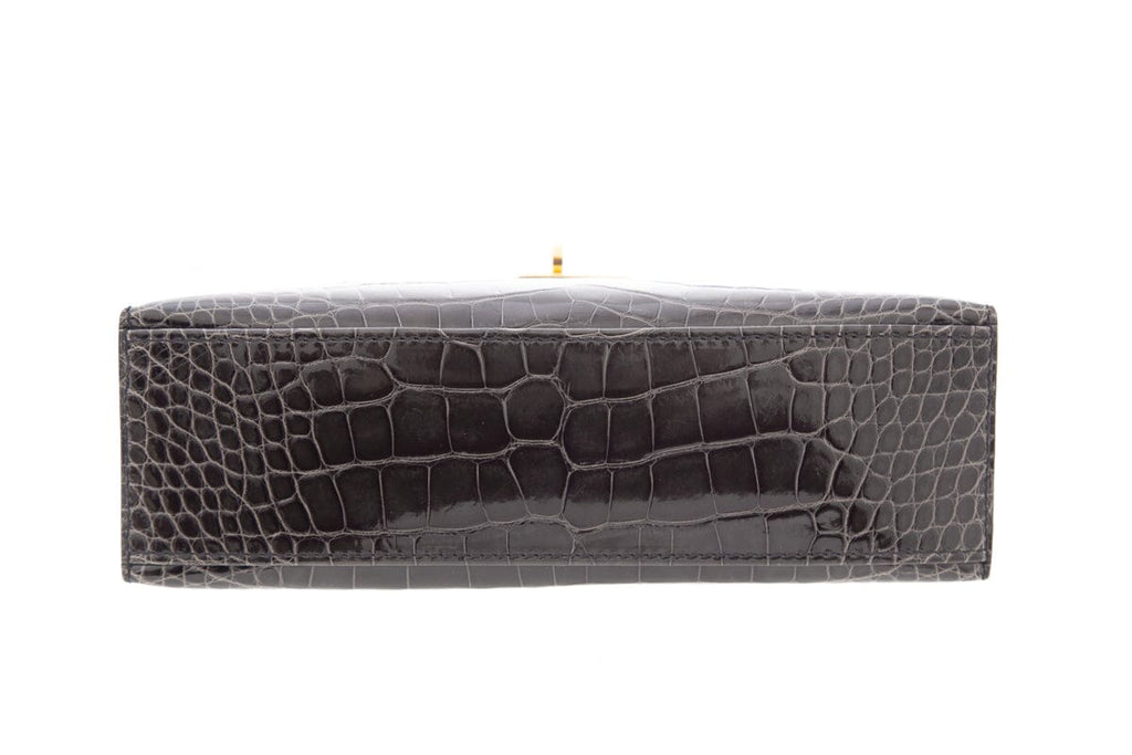 HermÃƒÆ’Ã‚Â¨s 2018 Graphite Smooth Alligator Ensis Kelly Mini Pochette