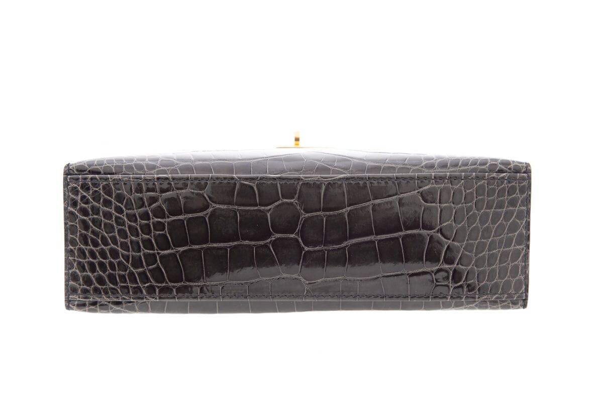 HermÃƒÆ’Ã‚Â¨s 2018 Graphite Smooth Alligator Ensis Kelly Mini Pochette