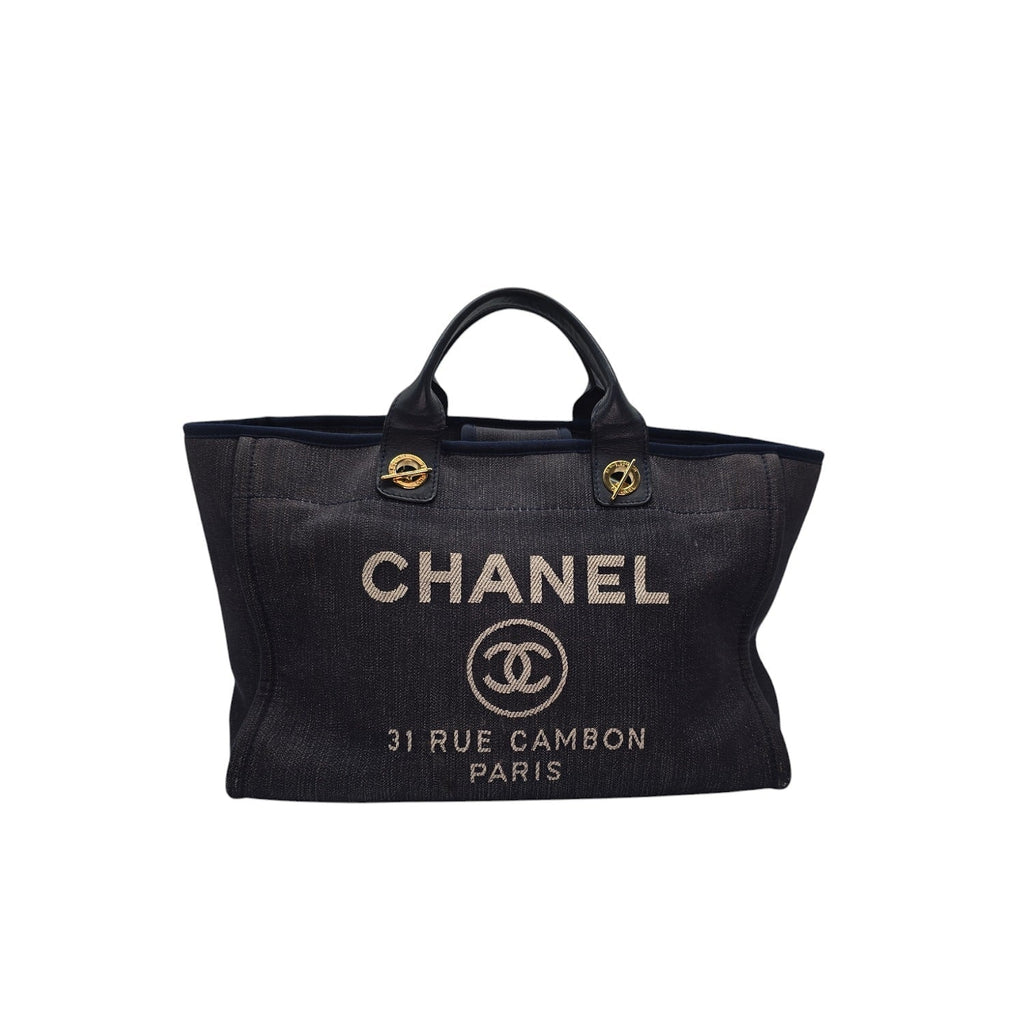 Chanel Medium Dark Washed Denim Deauville Tote